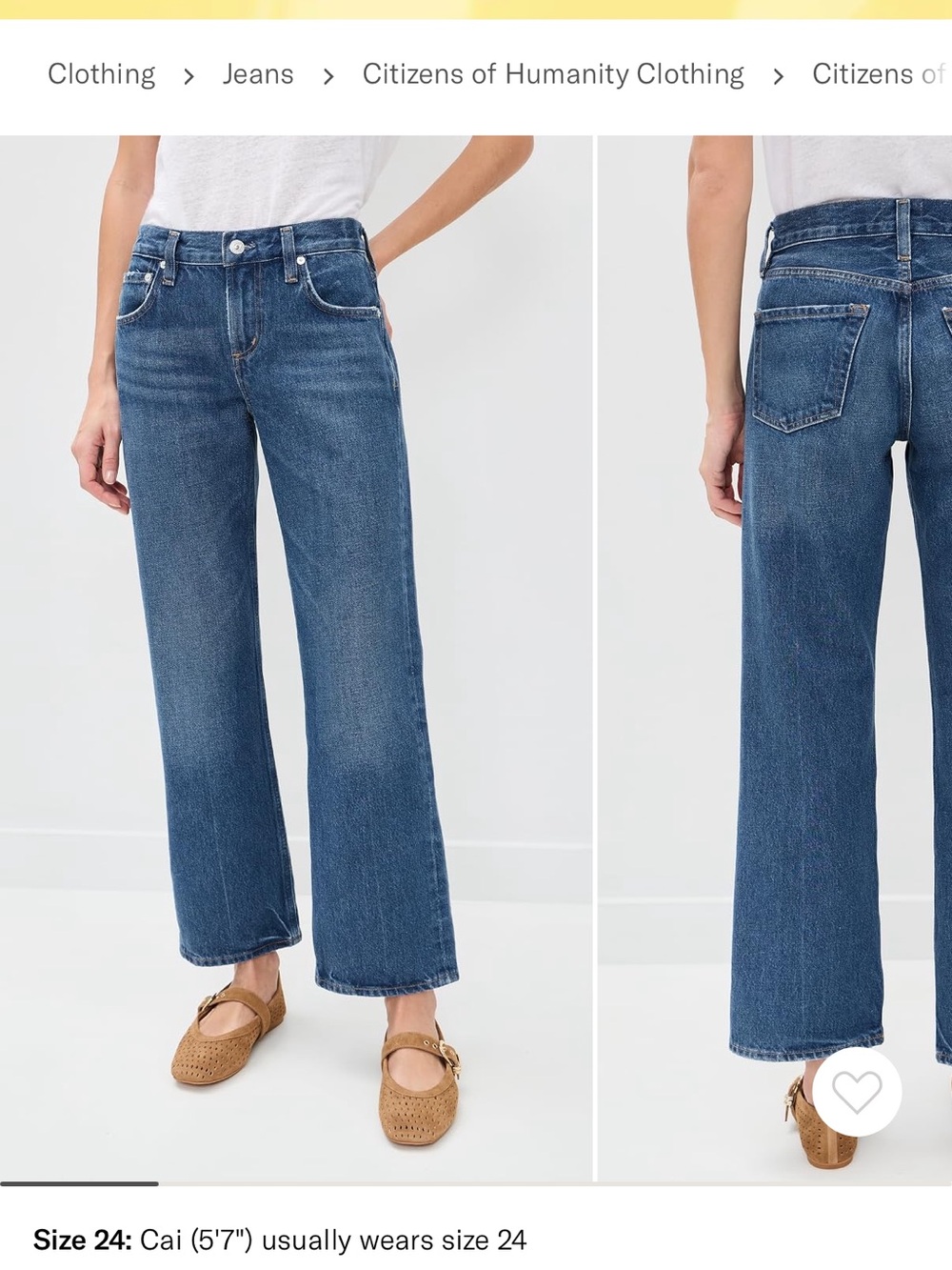 Faye Vintage Straight Jeans Citizens Of Humanity in Medium Blue Denim